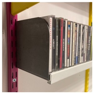 White Steel-Lok 150mm deep storage rack with 1m shelves 5 Shelf for CD s DVD s and Data Storage Spur Shelving | Spur Steel-Lok Brackets | Cantilever  Wall Mounted & steel wall  mounted shelves 36/Prototype Spur steel bookends with 150mm steeeel shelves.JPEG